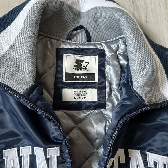Starter‎ The Enforcer Penn State Navy Blue Satin Jacket M Nwt - Picture 6 of 7